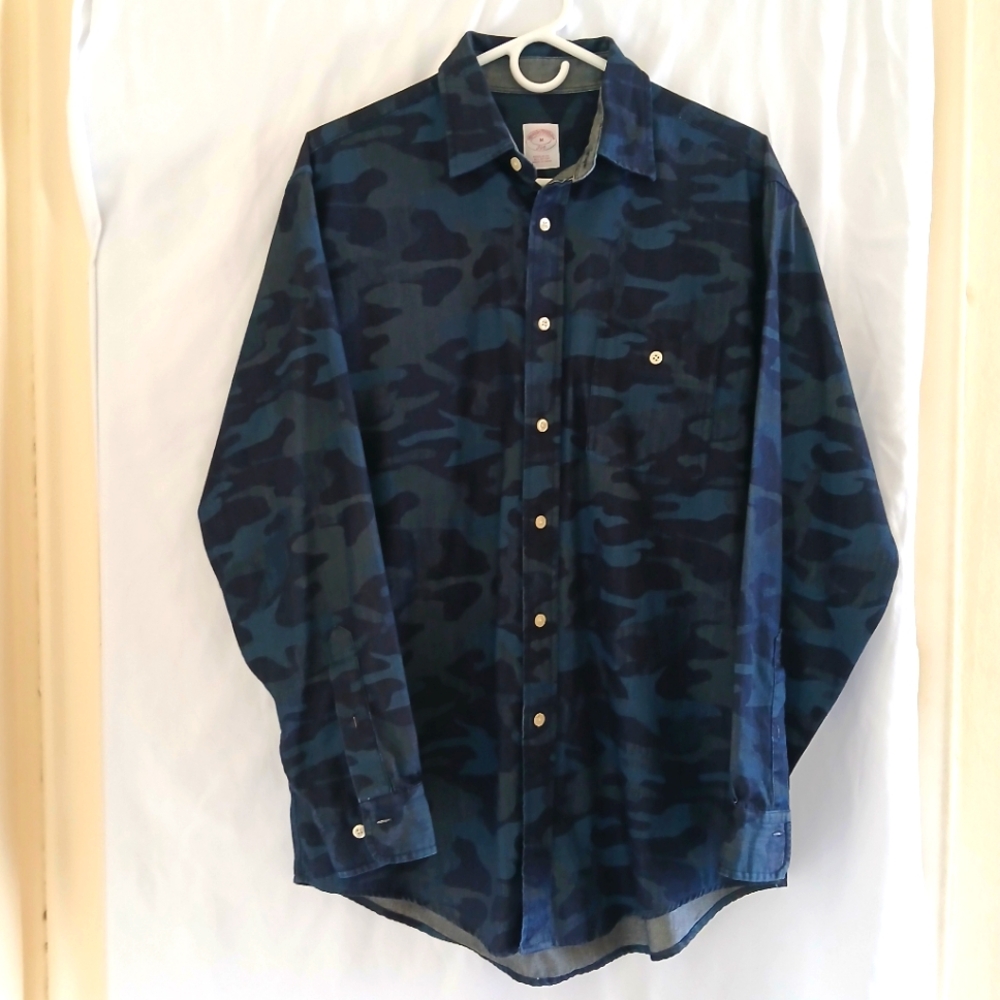 Brooks Brothers Camouflage Chambray Button Down Shirt